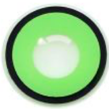 Party Lens #52 Solid Green Black Rim Contact Lenses