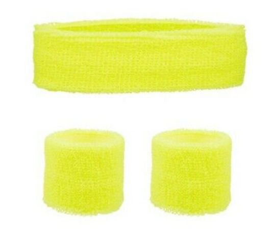 Neon Yellow Sweatband Set