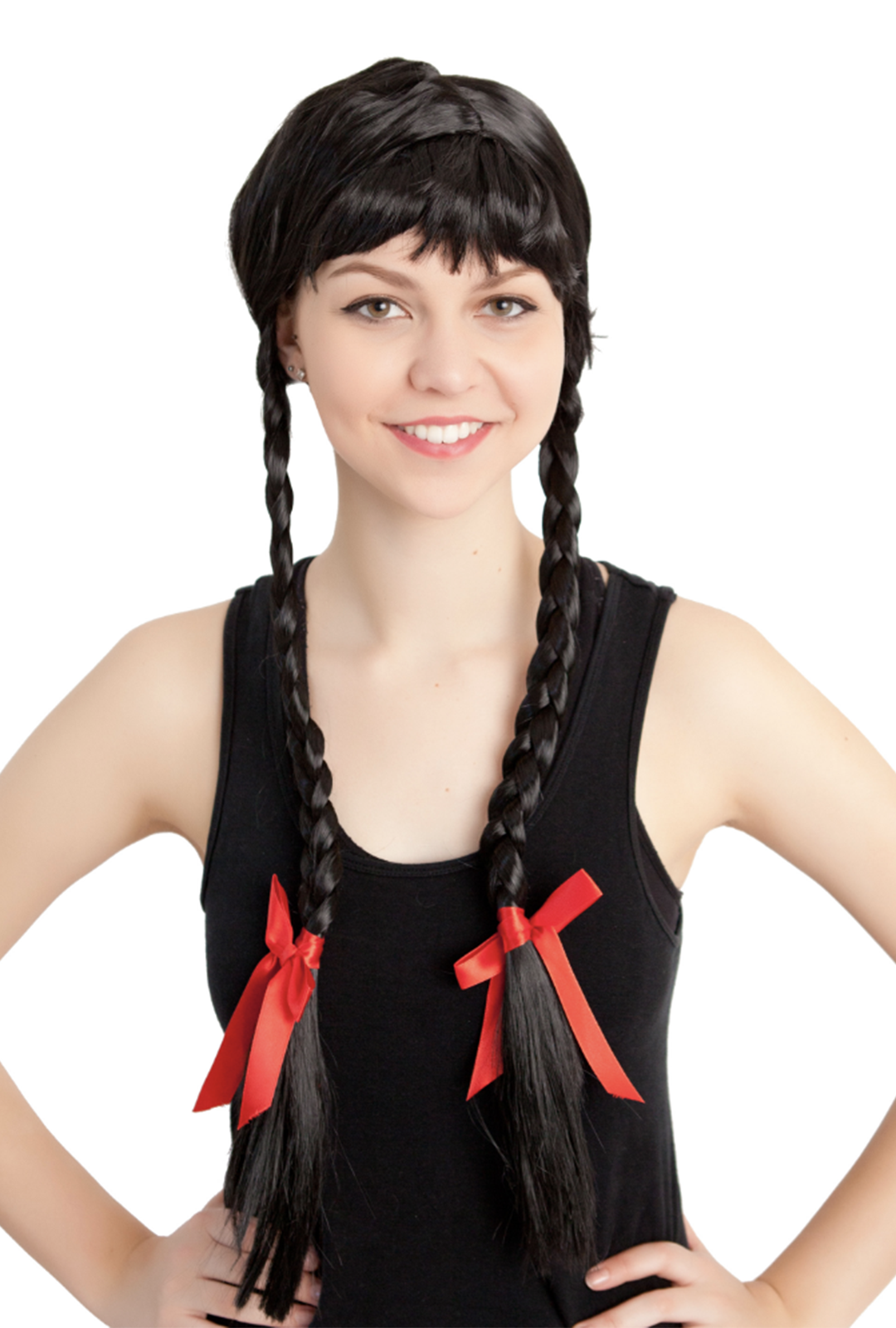 Long Pigtail Black Wig