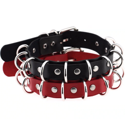 Red and Silver Ring Collar