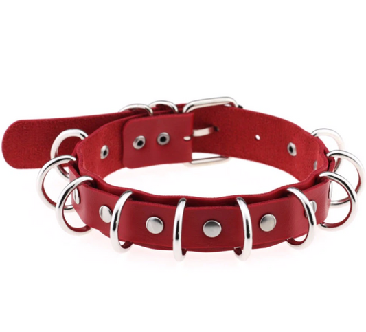 Red and Silver Ring Collar