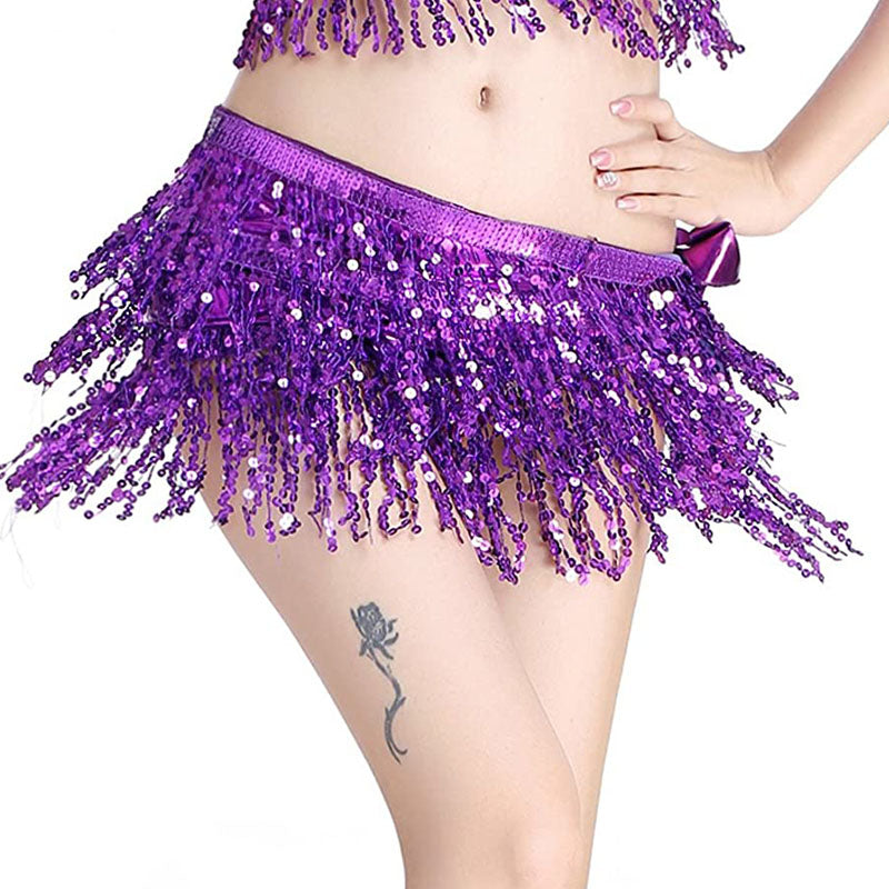 Purple Sequin Wrap Around Skirt