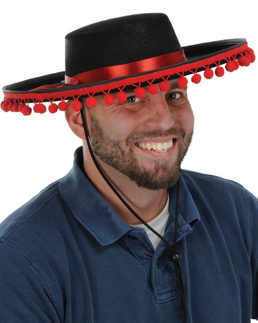 Spanish Hat with Black and Red Trim