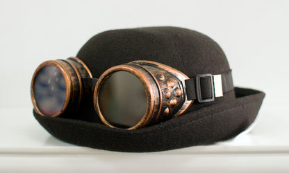 Brushed Silver Steampunk Goggles