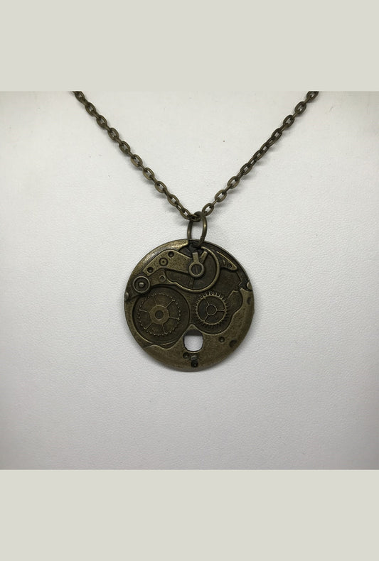 Bronze Round Steampunk Necklace