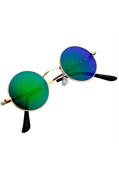 Green/Blue Reflective Round Lenses