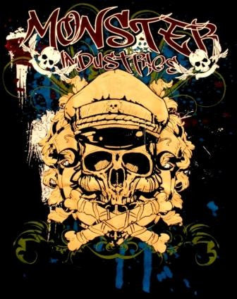 Mens Military Skull Monster Screen Factor T-shirt