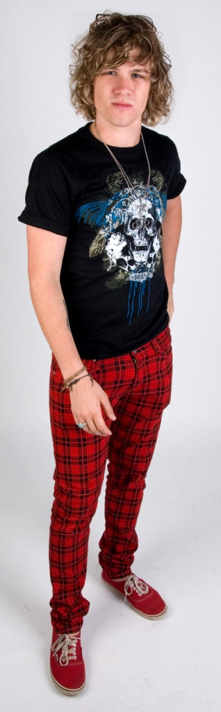 Mens tartan hot sale trousers skinny