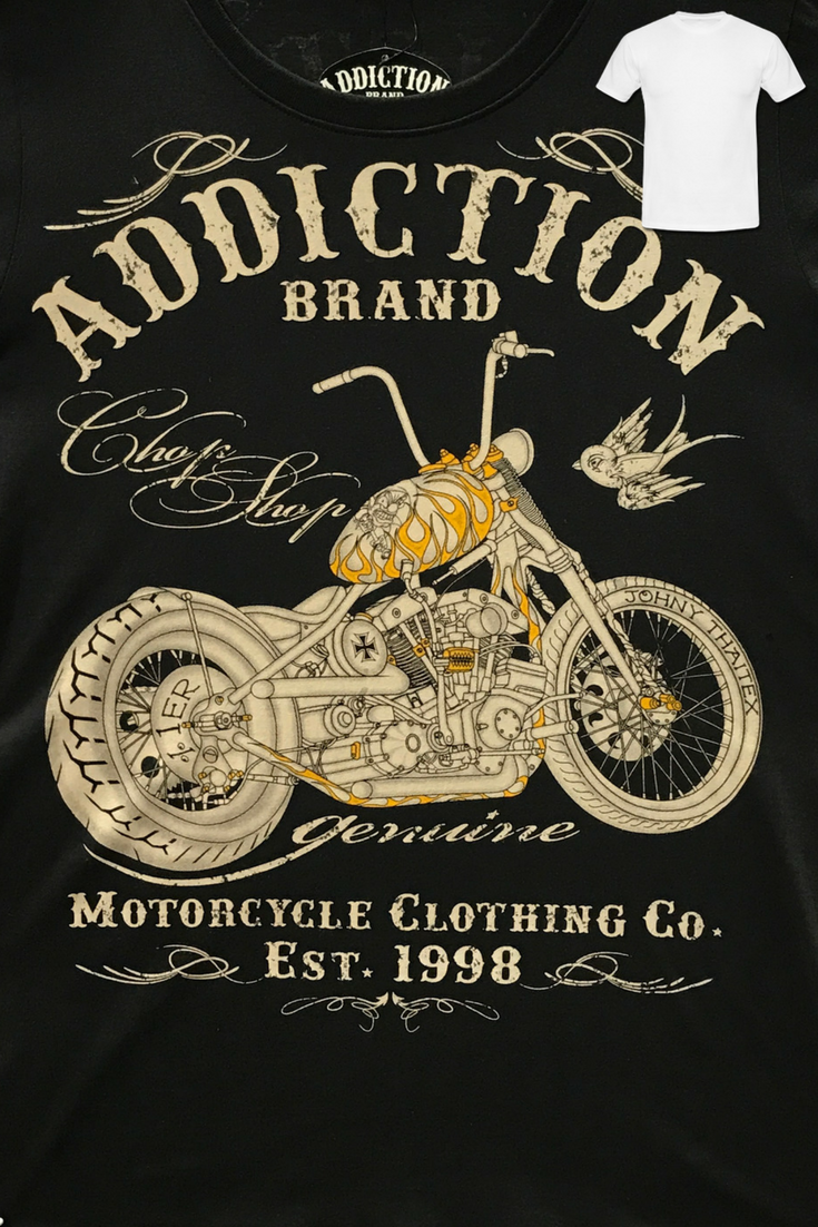 Addiction: Chop Shop Motorcycle Men's T-Shirt