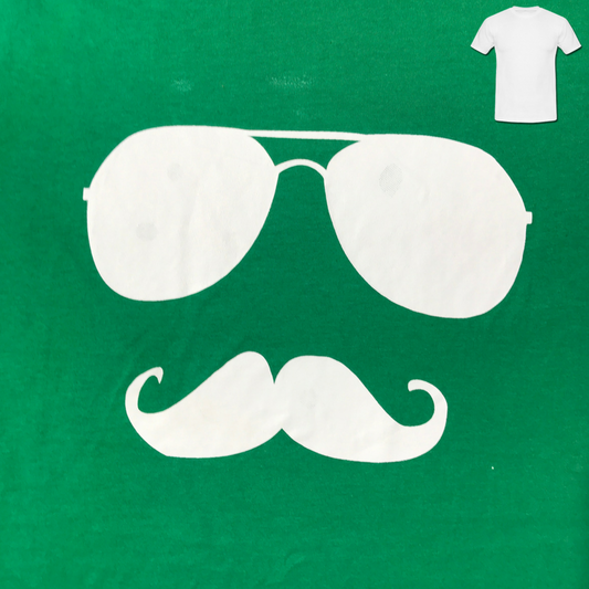 Glasses and Mo Green Men's T-Shirt