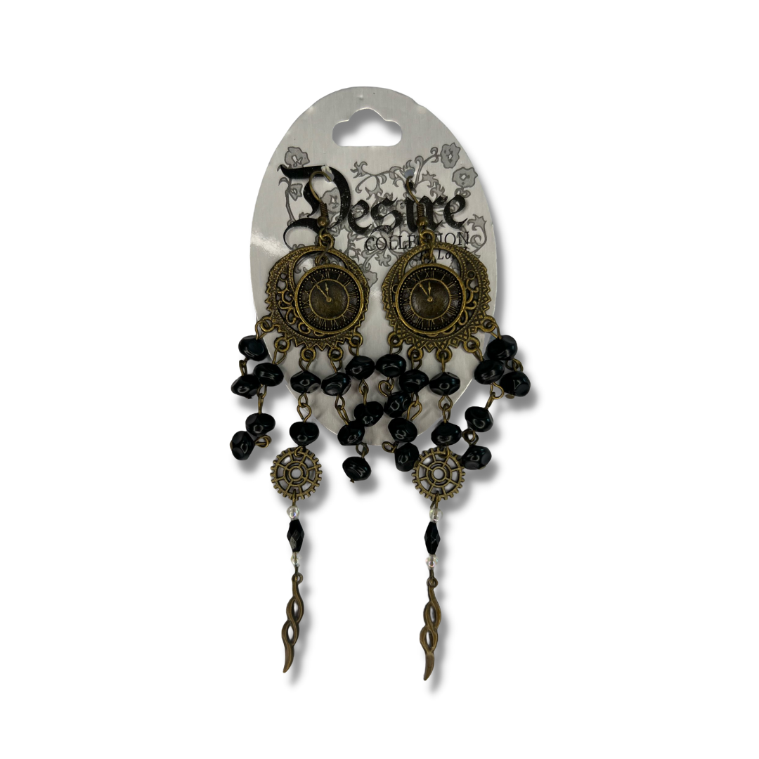 Steampunk Clock Dangle Earrings