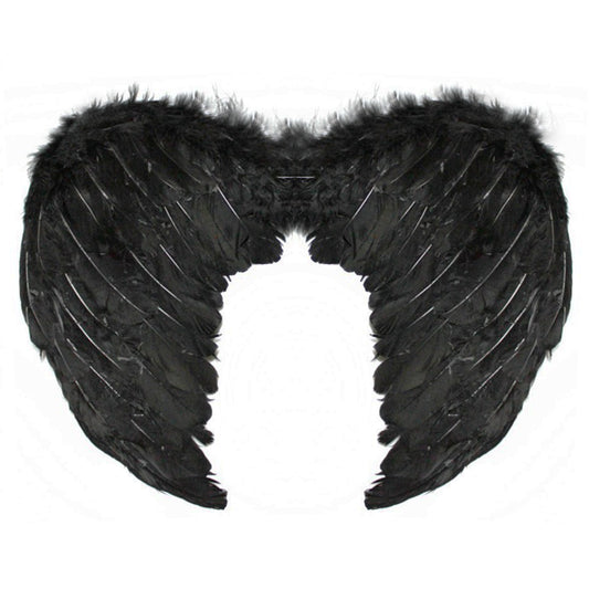 Extra Small 45 x 34cm Black Feather Angel Wings