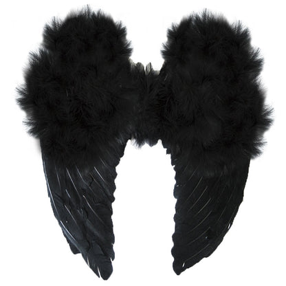 Extra Large 54cm x 60cm Black Angel Wings
