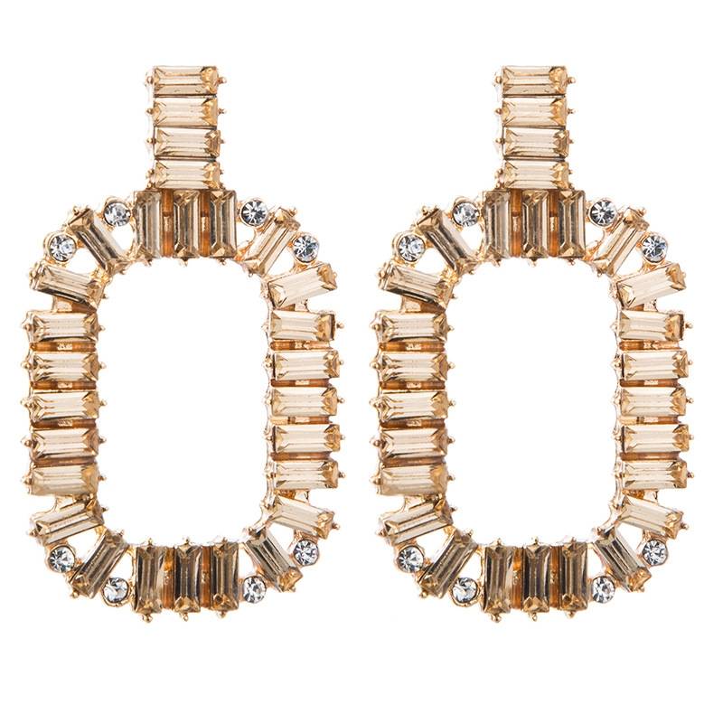 Oval Rhinestone Earrings