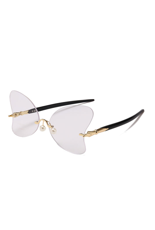 Fashion Clear Black Winged Glasses