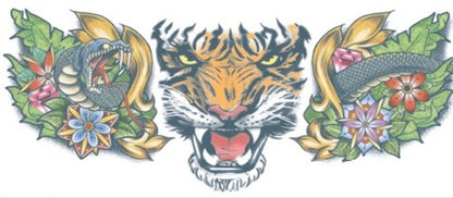 Tiger Temporary Neck Tattoos
