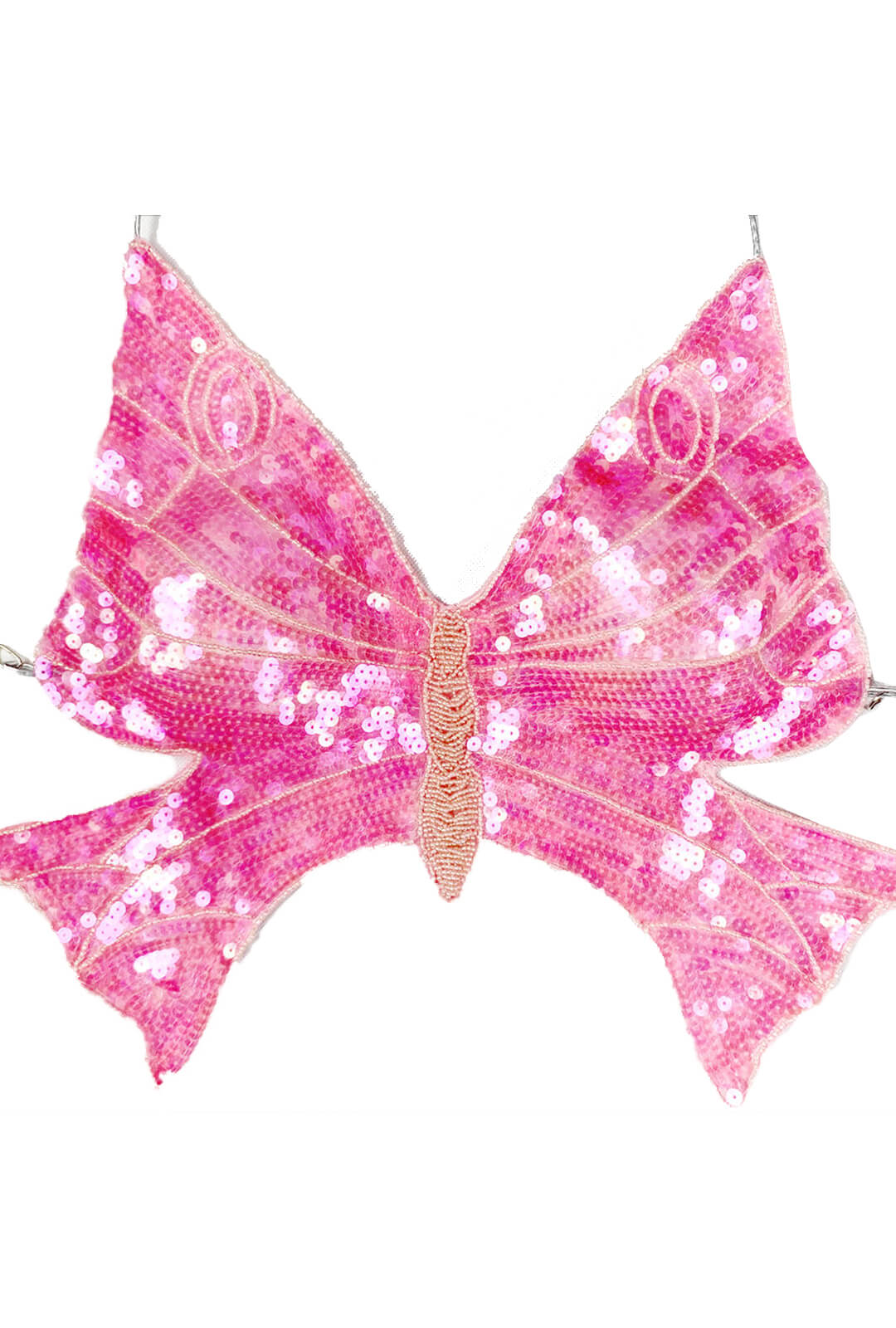 Sequin Pink Butterfly Halter Top
