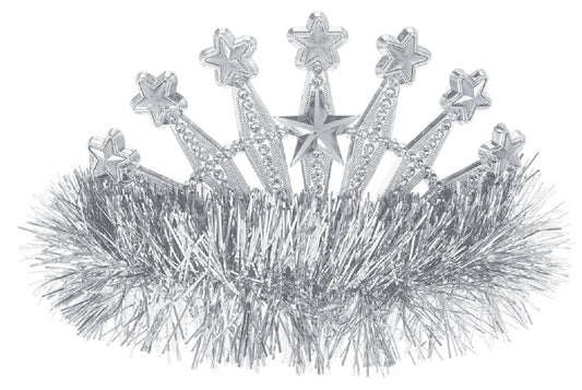 Silver Tiara With Tinsel