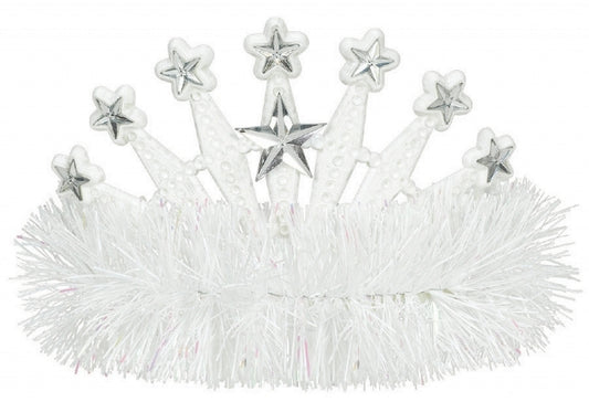 White Tiara With Tinsel