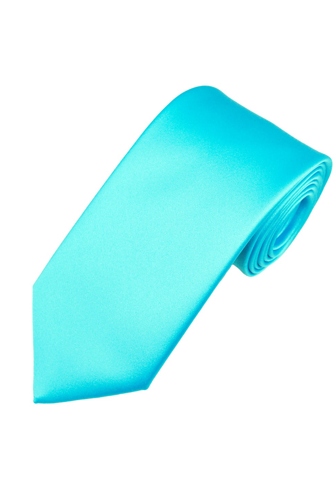 Aqua Satin Skinny Neck Tie