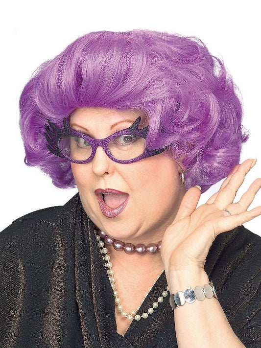 Purple Dame Edna Wig