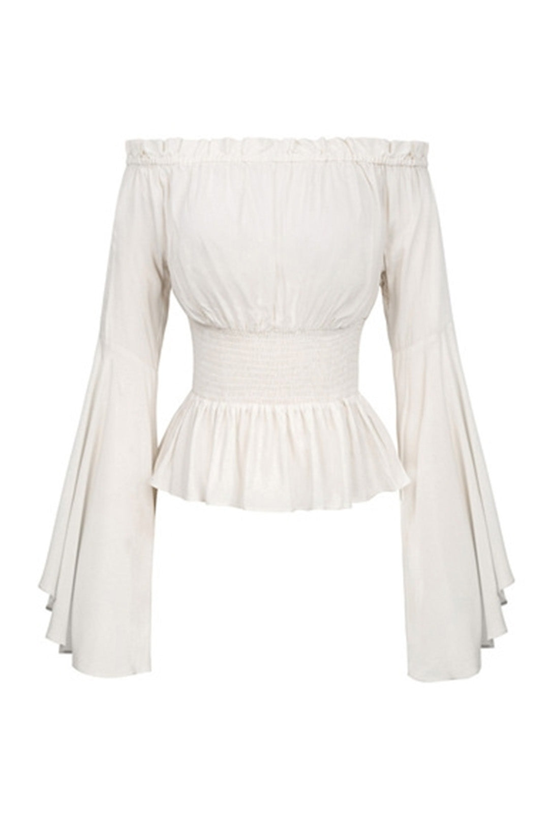White Bell Sleeve Peasant Blouse