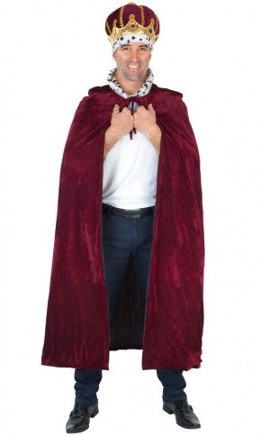 King's Burgundy Cape with Snow Leopard Collar
