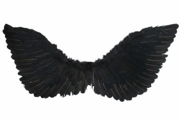 Medium 70cm x 30cm Black Angel Wings