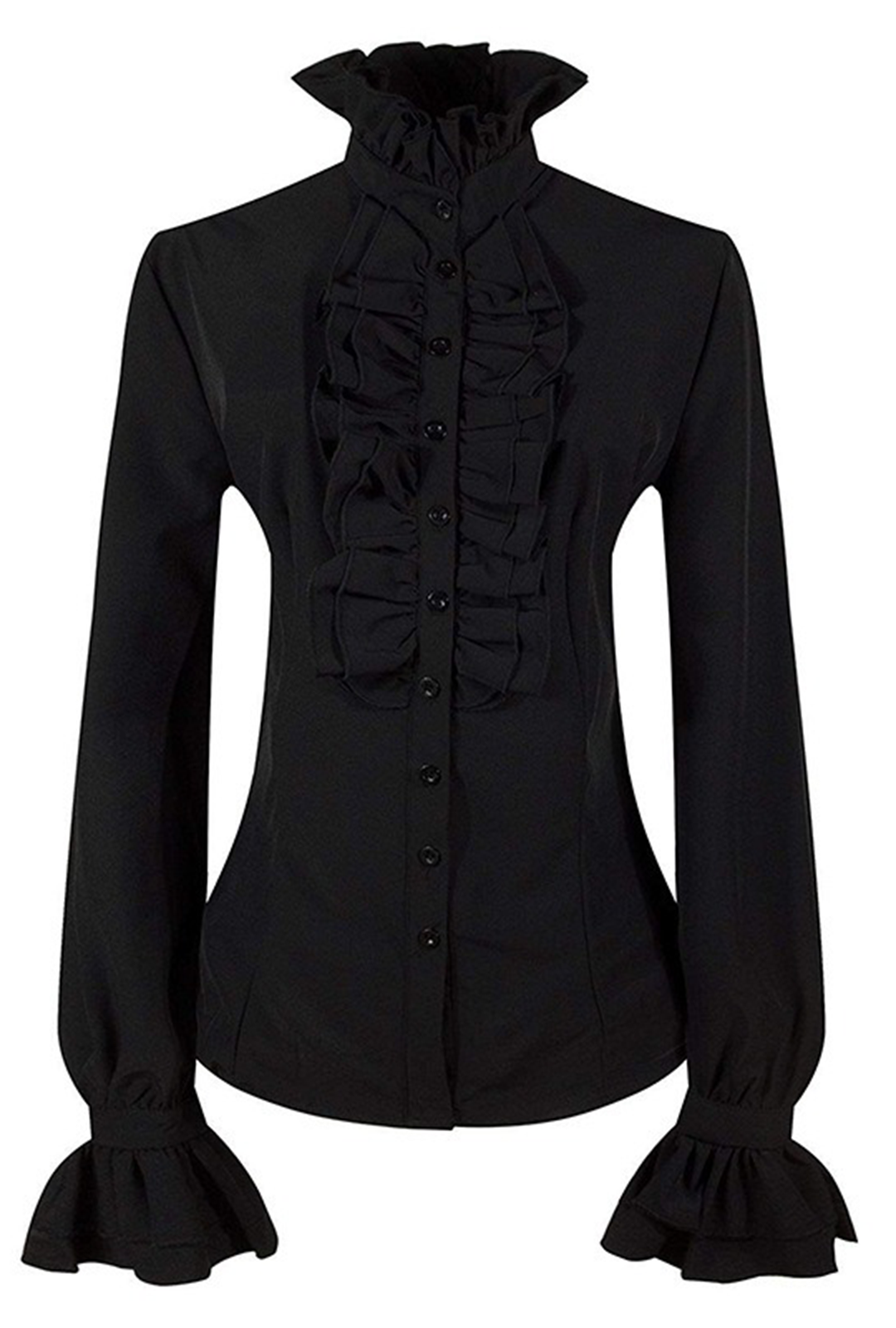 Black Victorian Ruffle Shirt