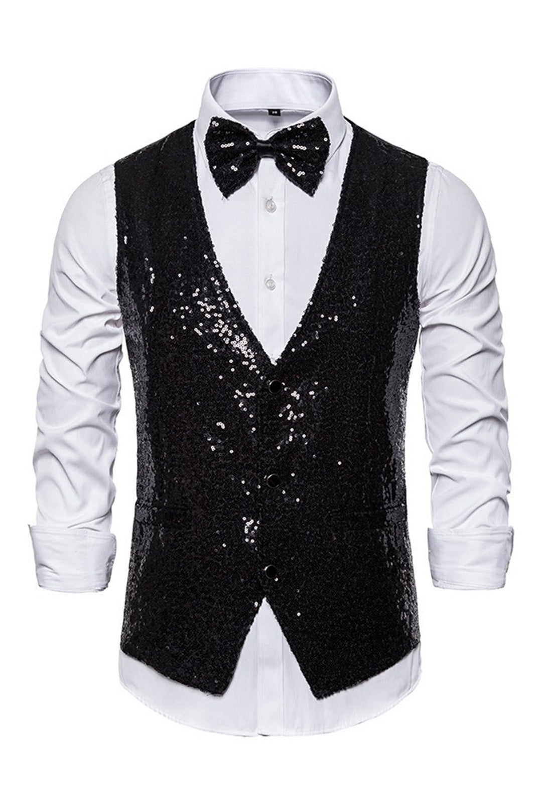 Black Mini-Sequin Waistcoat Perth | Hurly-Burly