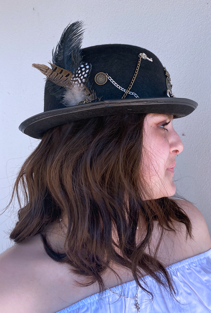 Steampunk Bees and Chains Bowler Hat (BBB)