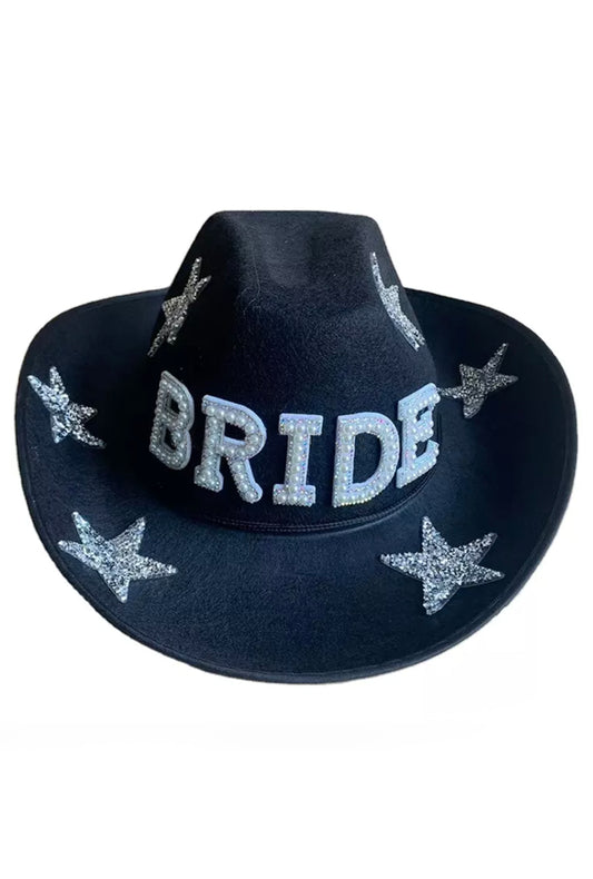Black Bride Cowboy Hat
