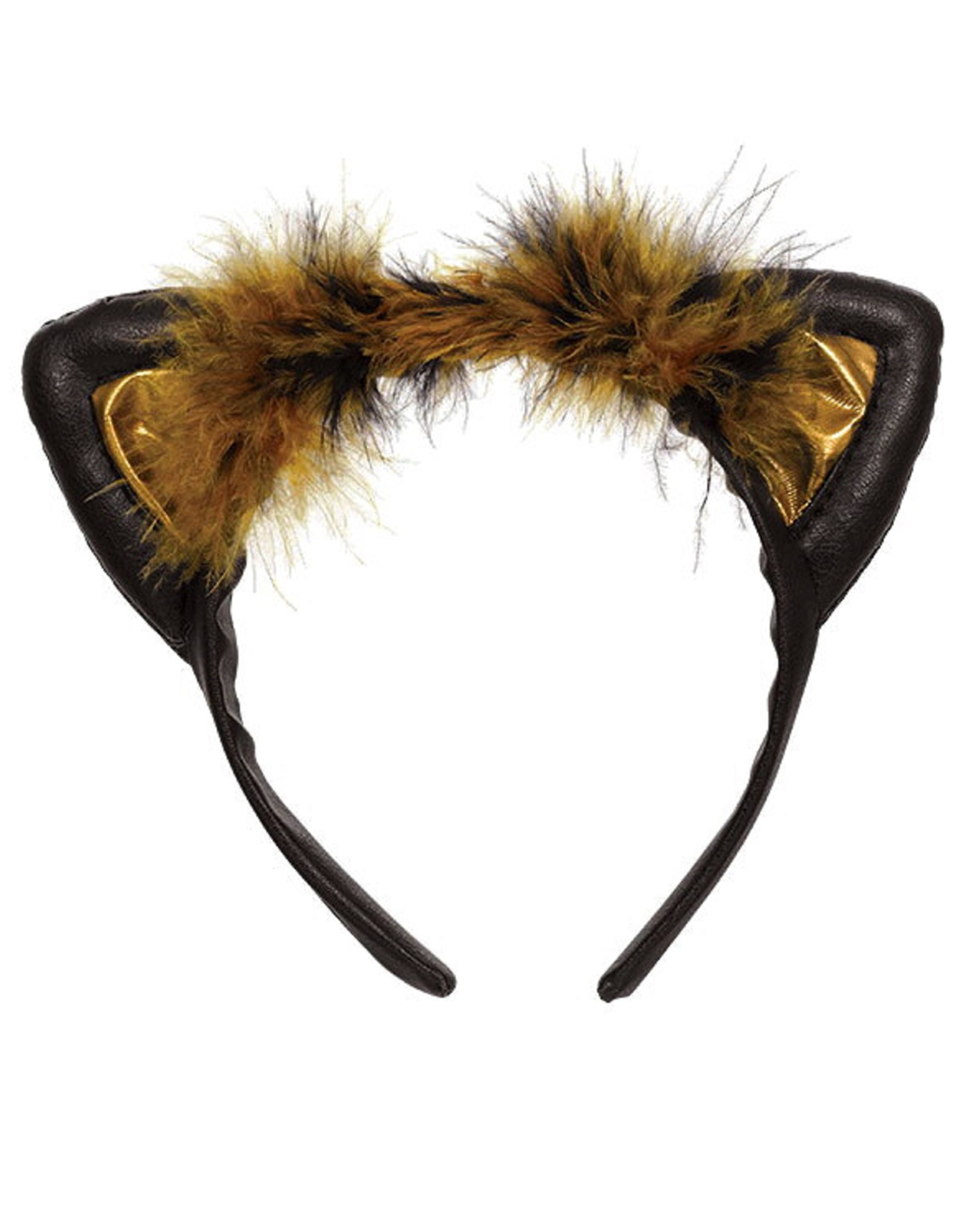 Black and Gold Cat Ears Headband