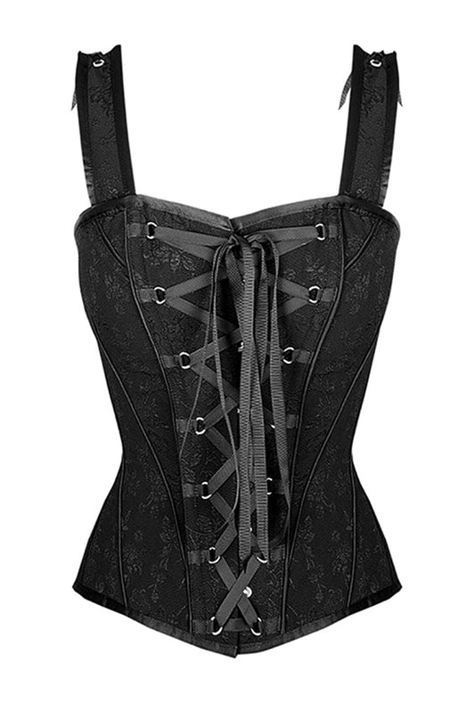 Lace-Up Black Overbust Corset