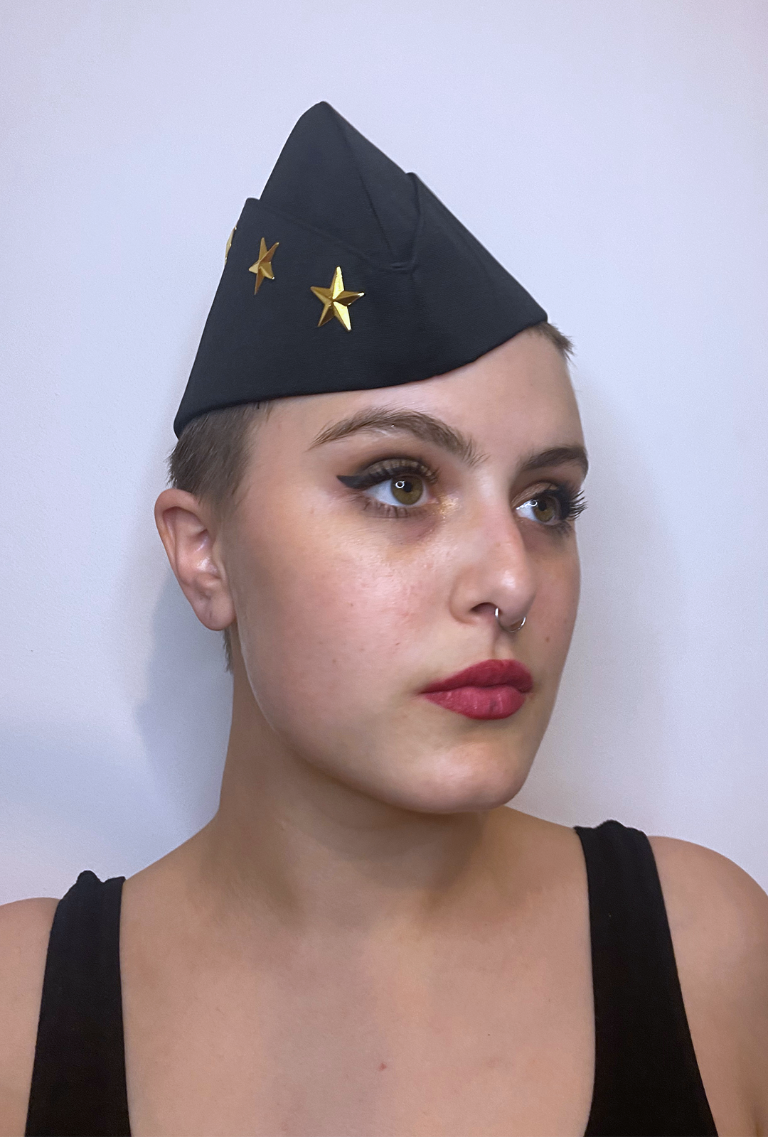 Black and Gold Stars Side Cap