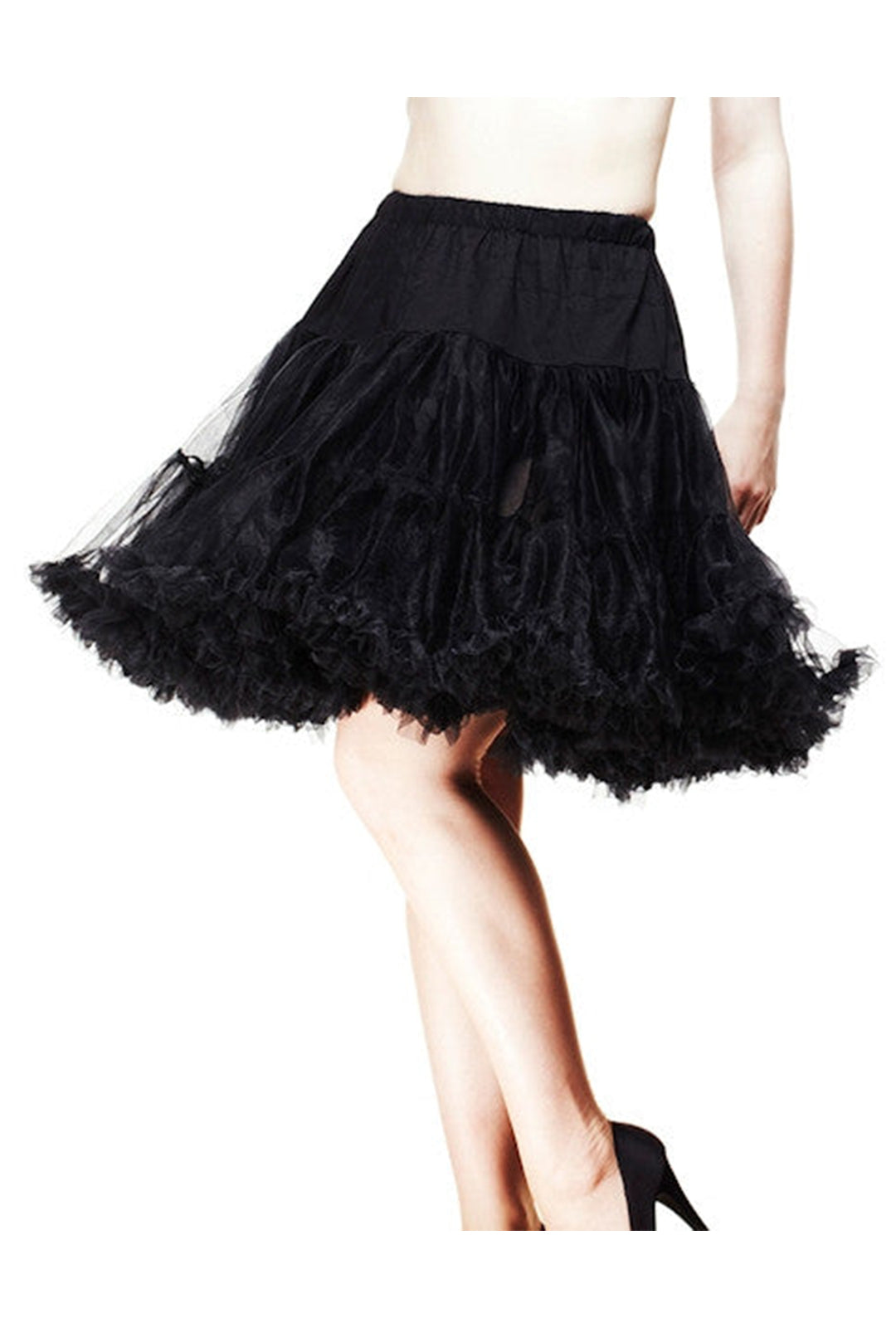 Deluxe Two Tiered Black Petticoat