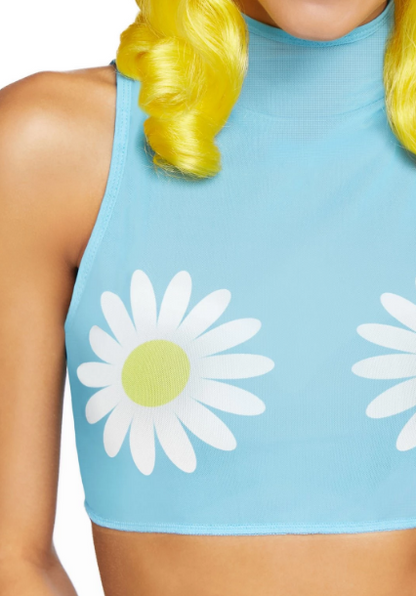 Daisy High Neck Crop Top