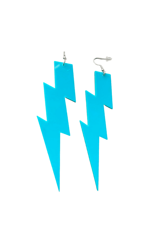 Blue Lightning Bolt Earrings