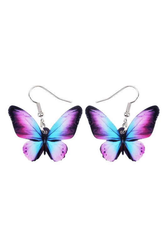 Purple & Blue Butterfly Earrings