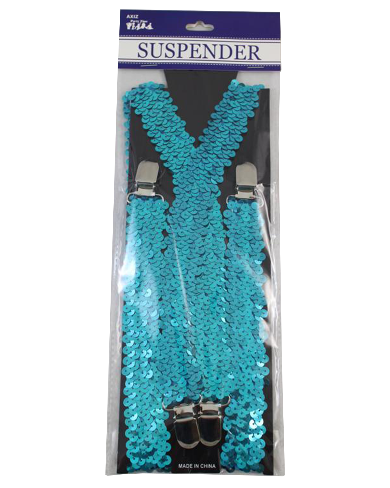 Blue Sequin Suspenders