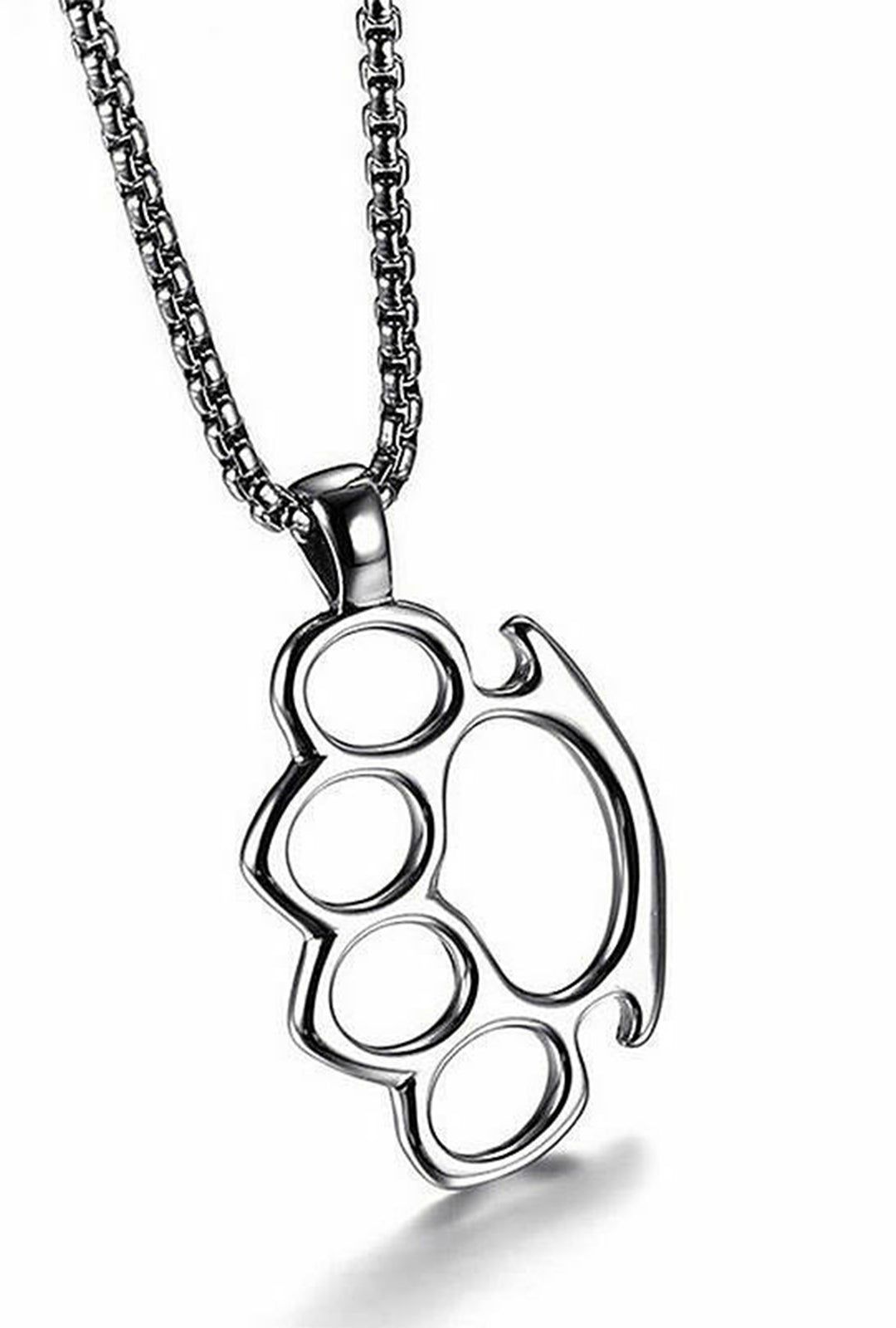 Silver Knuckle Buster Necklace