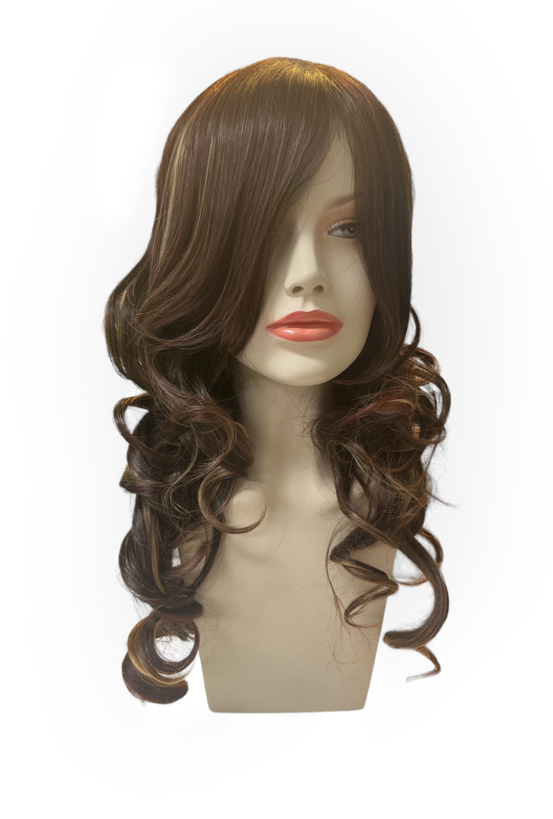 Long Brown And Golden Highlights Curly Wig Perth Hurly Burly 1364