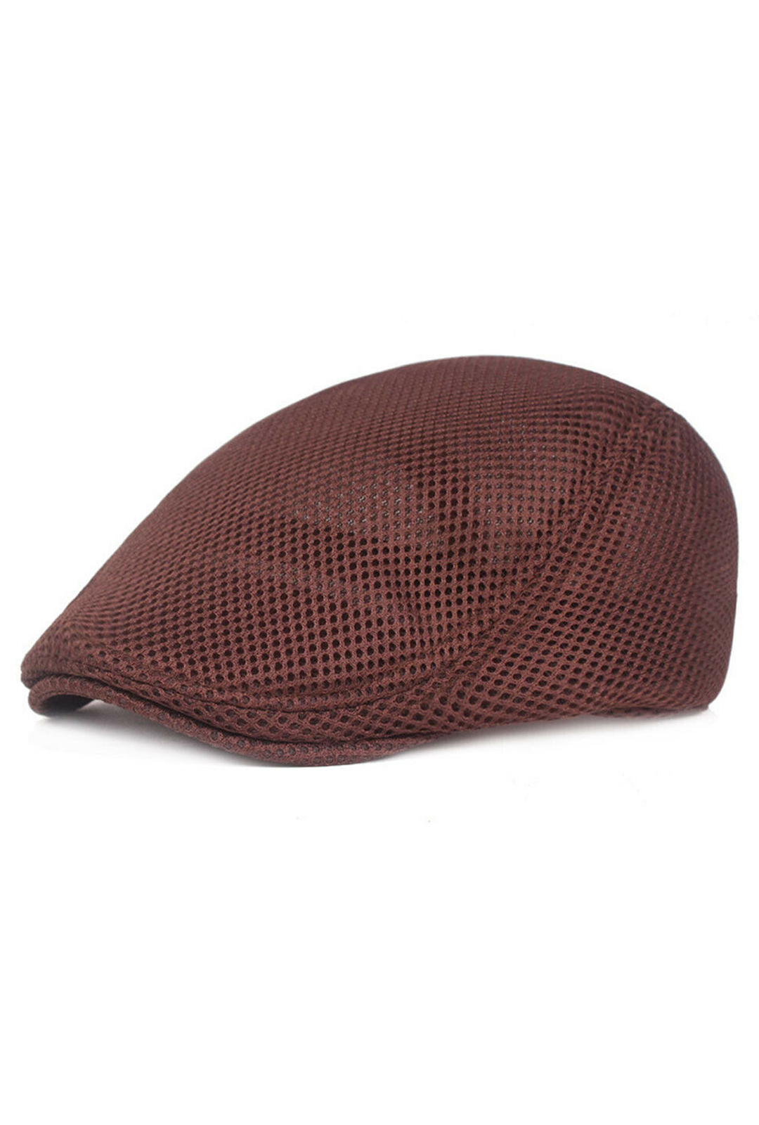 Brown Mesh Flat Cap