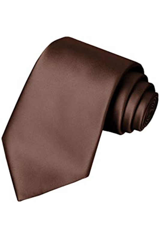 Brown Satin Skinny Neck Tie