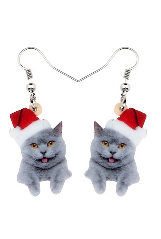 Christmas Kitty Earrings