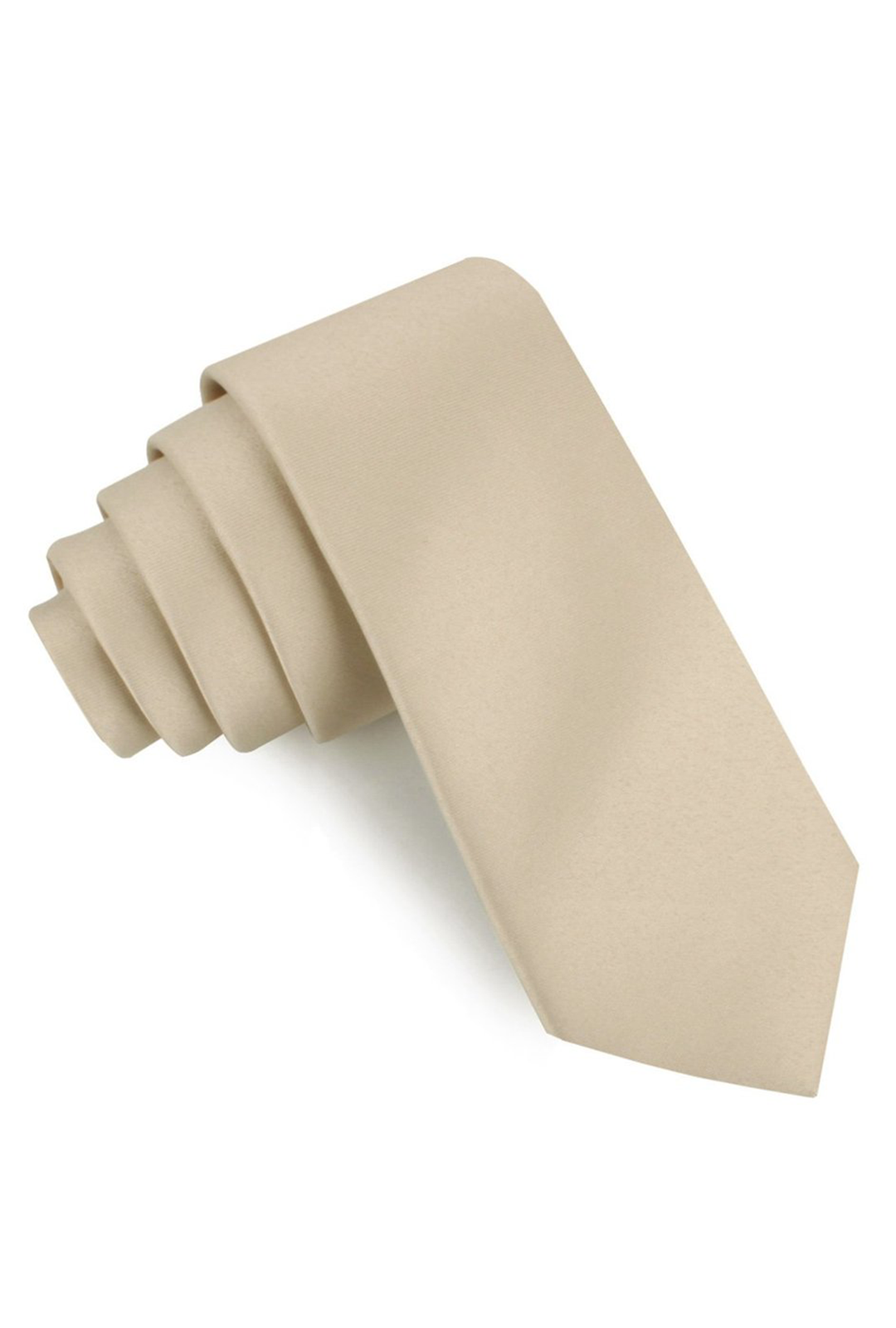 Champagne Satin Skinny Neck Tie