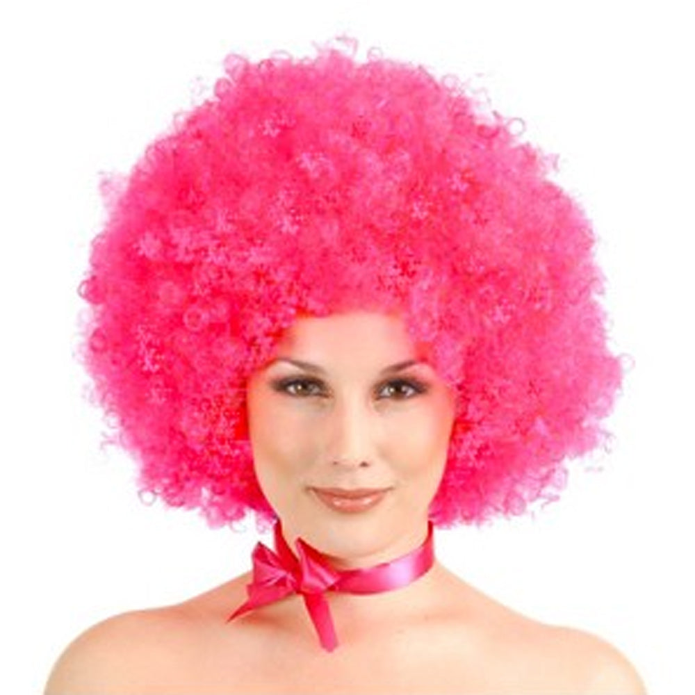 Fluro Pink Afro Party Wig