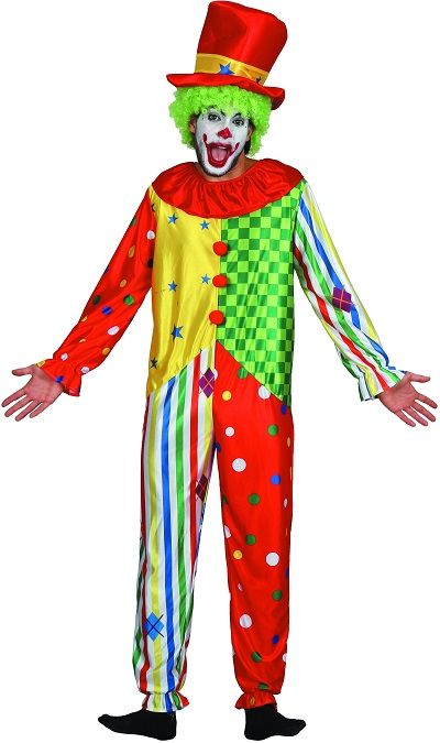 Colourful Circus Clown Costume Set