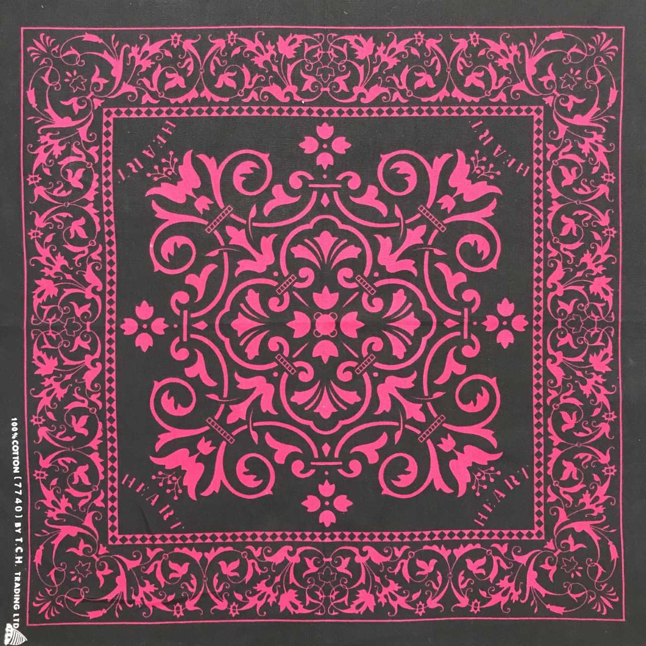 Black with Pink Print Bandana