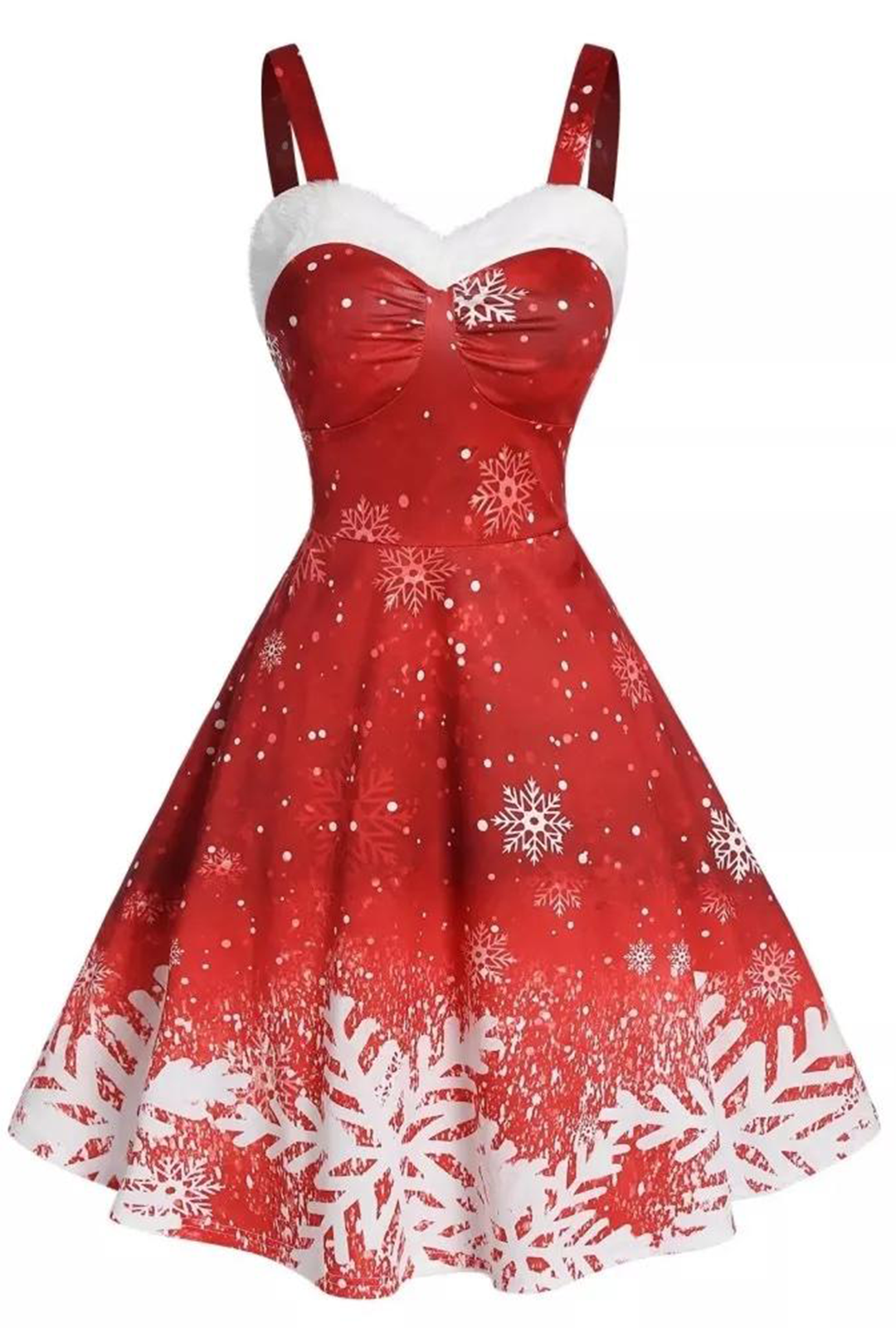 Red Winter Snow Christmas Dress